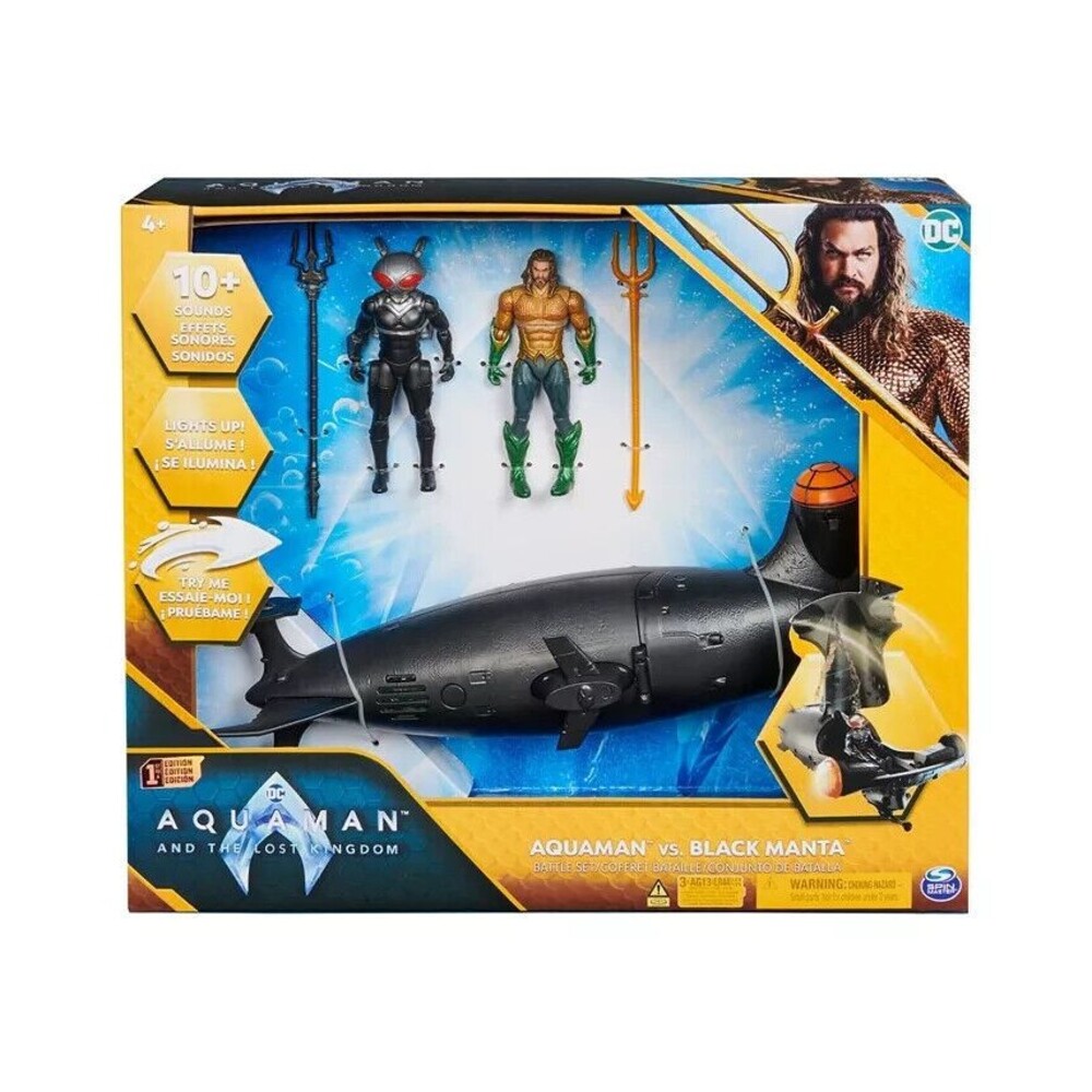 DC Comics AQUAMAN vs BLACK MANTA Battle Set 4" Action Figs. New & Sealed Collect